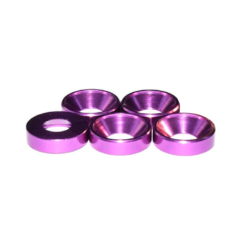 Alextend 50pcs M6 Countersunk Washers Alloy Aluminum Screw Gaskets (Purple) - Image 1